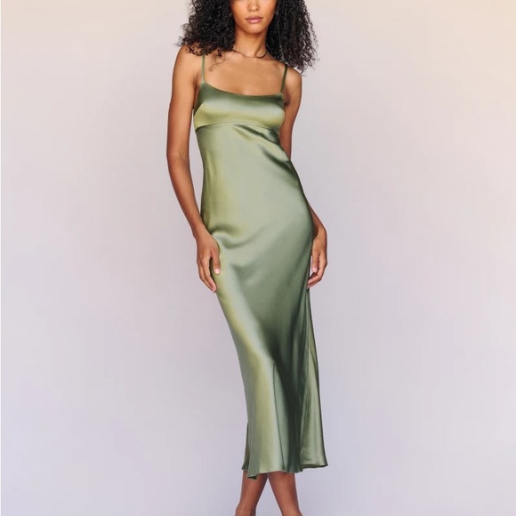 Reformation Dresses & Skirts - Reformation Kailyn Silk Dress in Artichoke
